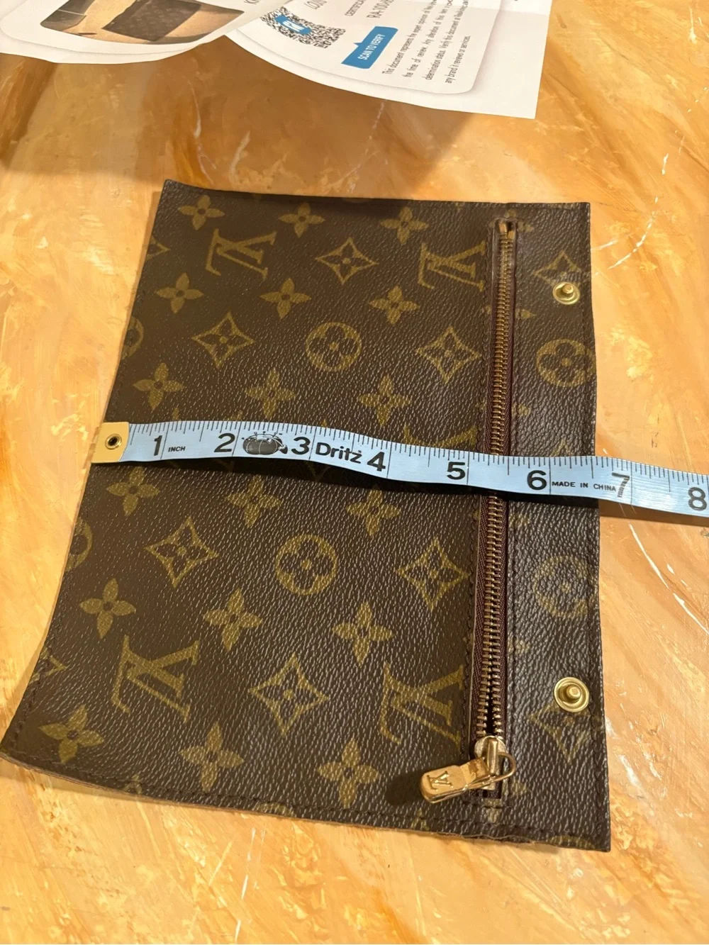 Louis Vuitton Monogram Canvas Pouch in Brown with Gold Hardware